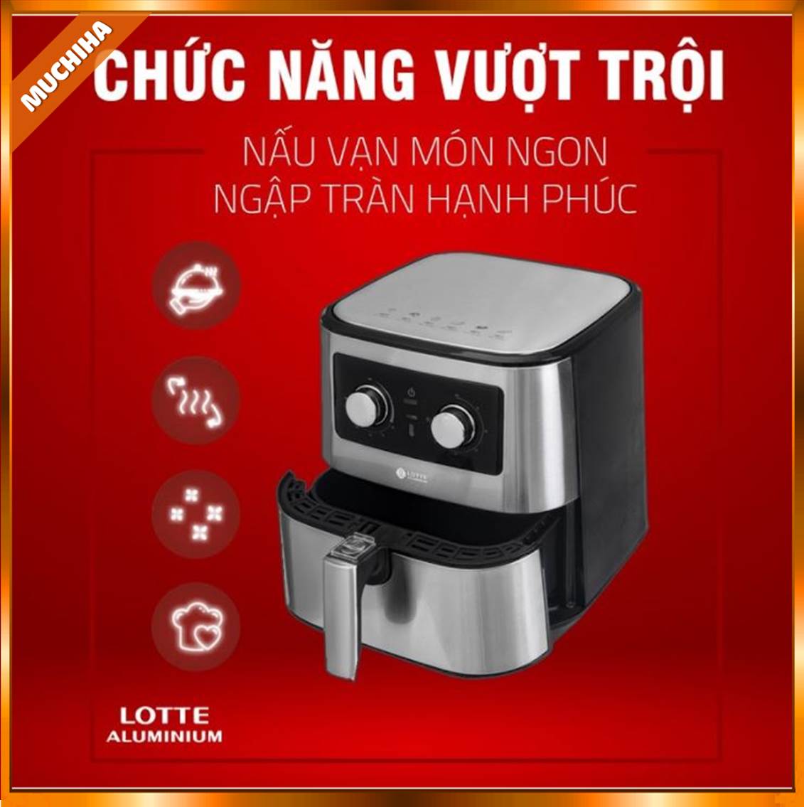 Nồi Chiên Không Dầu Lotte 5,5 Lít Chính Hãng LTS - AF5SM Tặng Kèm Sách Nấu Ăn 12 Nồi Chiên Không Dầu Lotte 5,5 Lít LTS - AF5SM Có Ưu Điểm Gì?