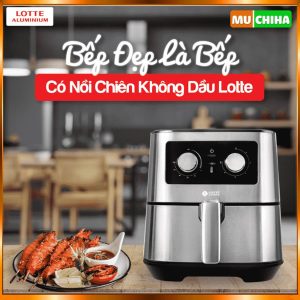 Nồi Chiên Không Dầu Lotte 5,5 Lít Chính Hãng LTS - AF5SM Tặng Kèm Sách Nấu Ăn 8 Noi chien khong dau Lotte chinh hang mua o dau Noi chien ko dau Lotte 5 5lit co tot khong Muchiha review 6