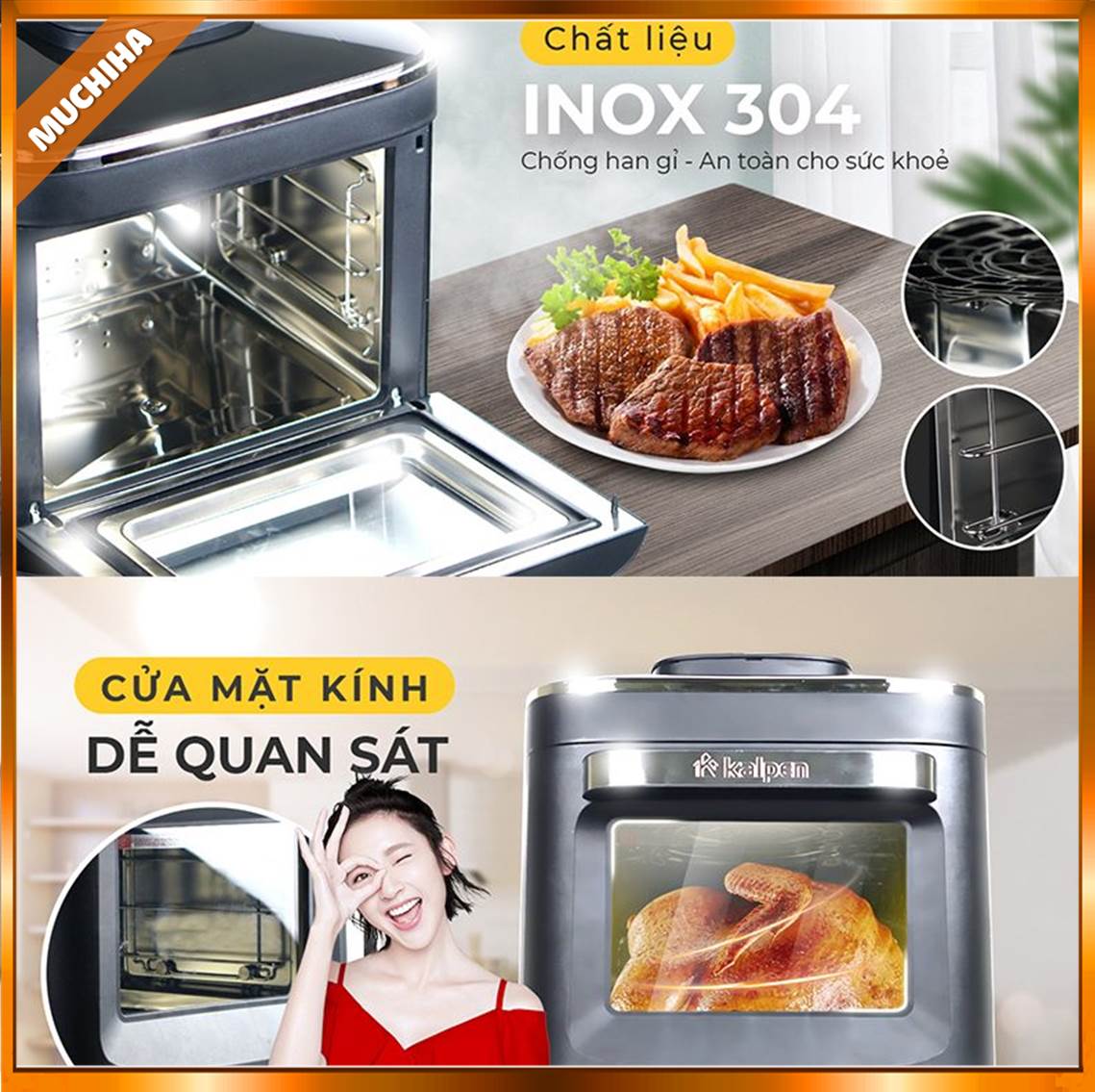 Nồi chiên không dầu hơi nước Kalpen X7 chính hãng sở hữu nhiều ưu điểm về mặt thiết kế