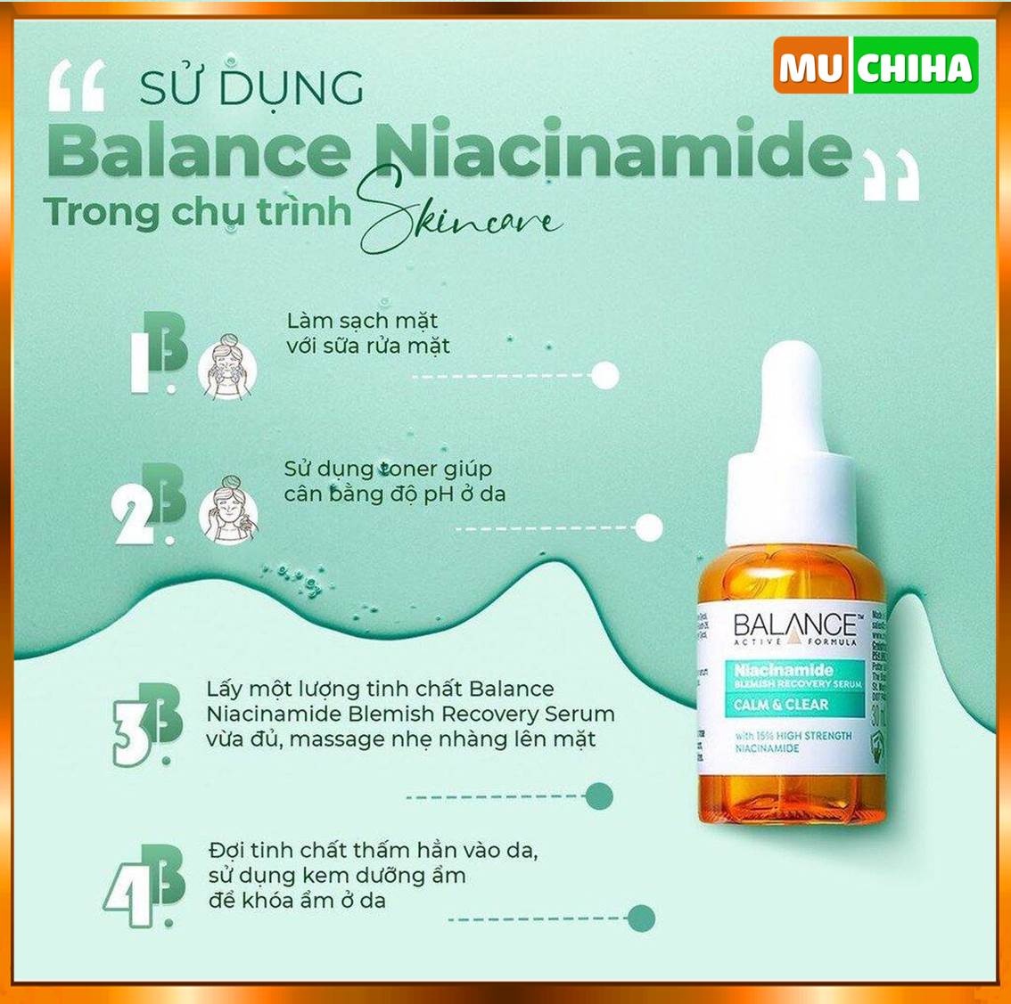 Serum HA Balance Chính Hãng Chai 30ml Cấp Nước Dưỡng Ẩm Cho Da Hyaluronic Deep Moisturizing 19 Cách Dùng Serum HA Balance Niacinamide trong chu trình skincare