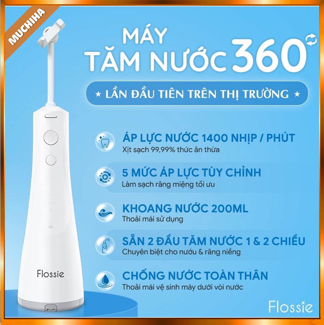 Ưu Điểm Thiết Kế và Thông Số Kỹ Thuật Máy Tăm Nước Flossie