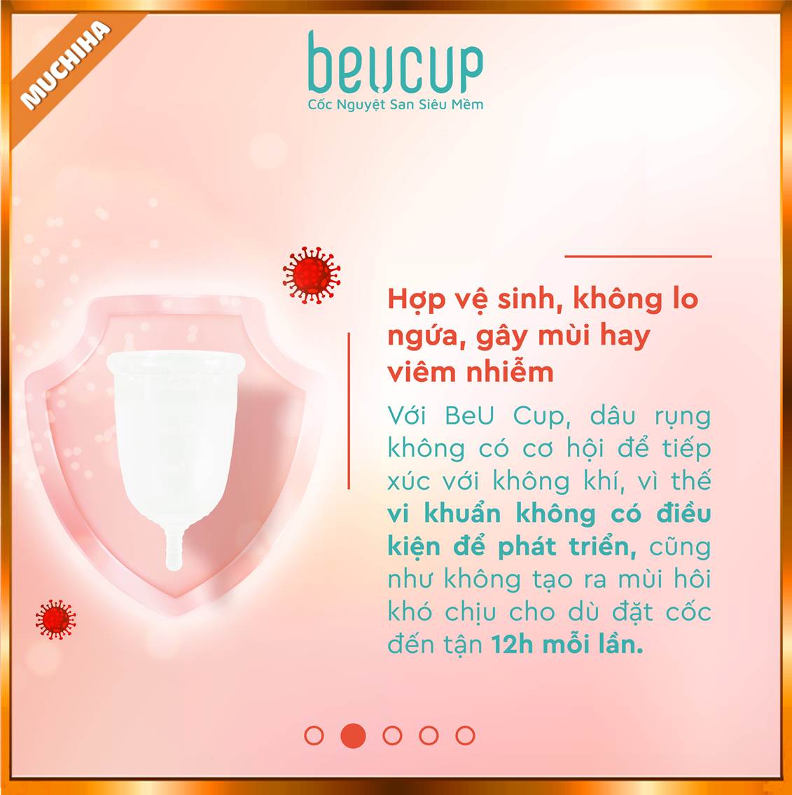 Cốc Nguyệt San BeUCup Chính Hãng, Cốc Nguyệt San Siêu Mềm BeUCup 40ml 16 Cốc nguyệt san BeUcup giúp cân bằng độ ẩm, độ pH và đảm bảo môi trường sống cho lợi khuẩn