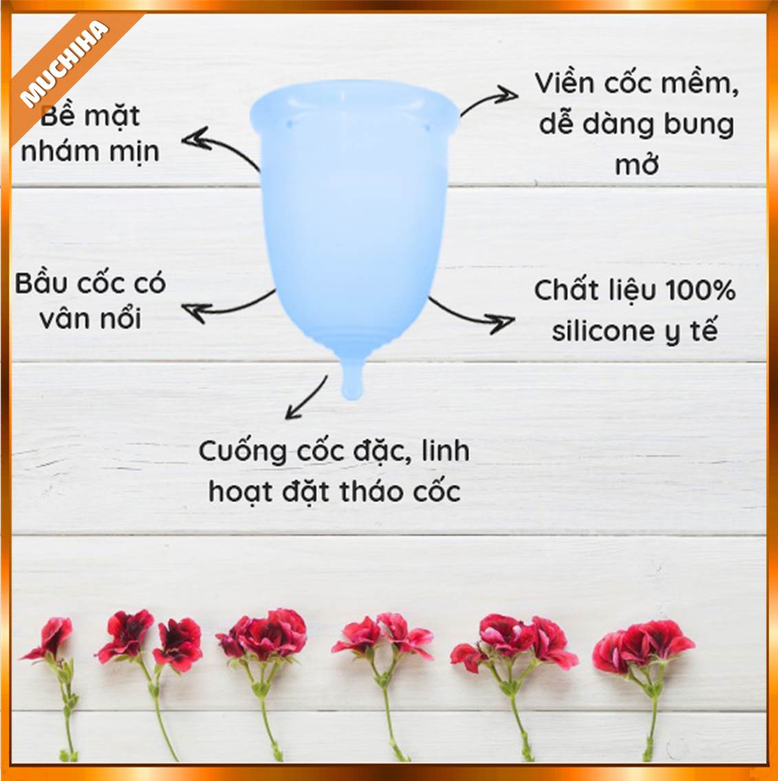 Cốc Nguyệt San Ovacup Chính Hãng, Cốc Nguyệt San Ovacup 100% Silicone Cao Cấp Kèm Quà Tặng 14 Ưu Điểm Thiết Kế Của Cốc Nguyệt San Ovacup