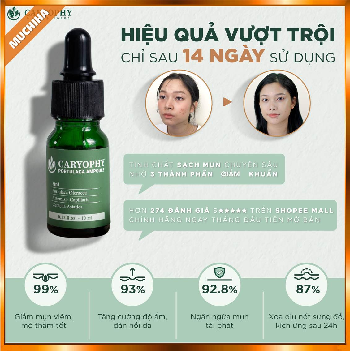 Serum tri mun caryophy chinh hang mua o dau phan hoi khach hang Serum caryophy co tot khong Muchiha review 12