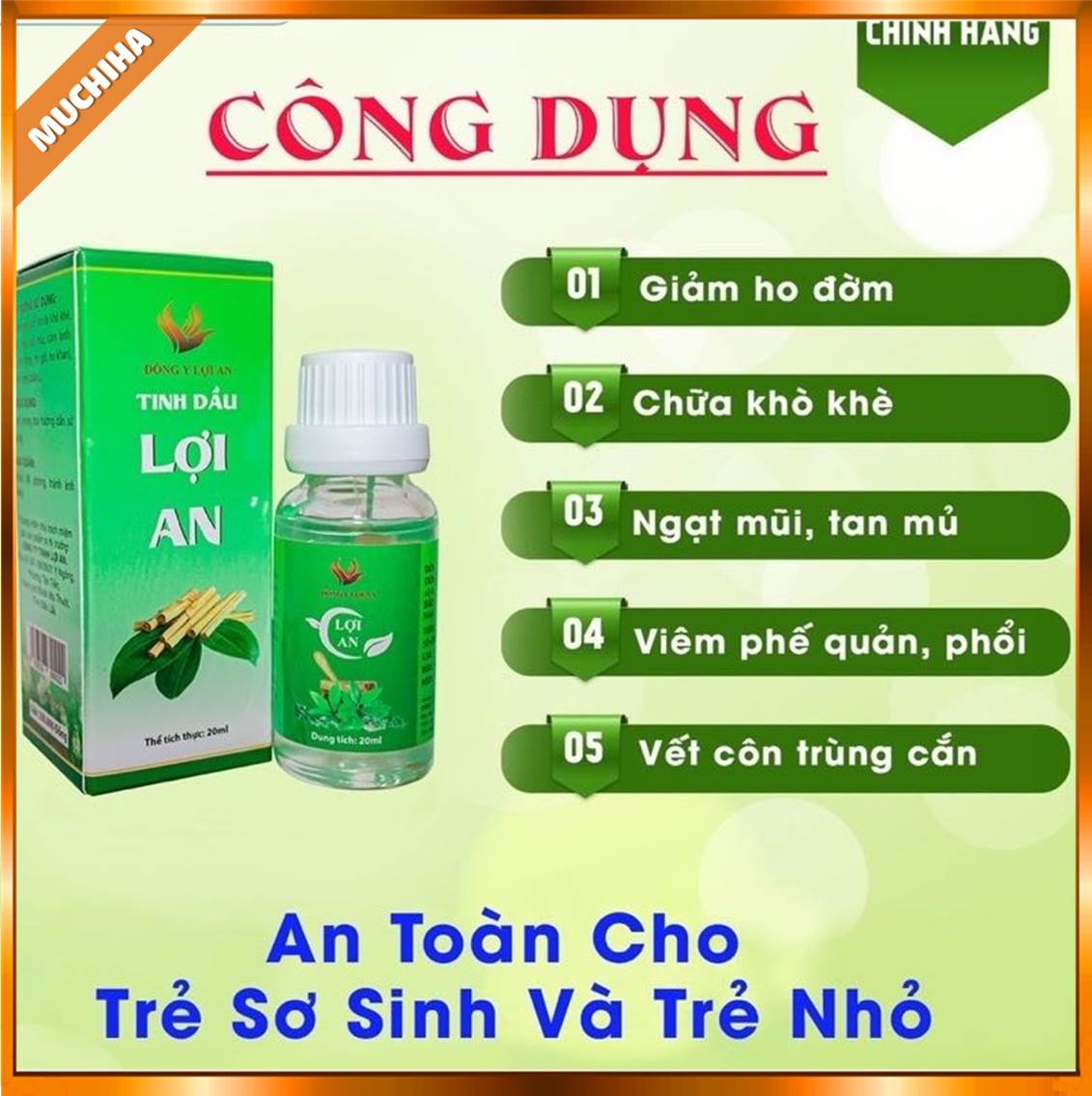 Tinh Dầu Lợi An Chính Hãng Bôi Ho Đờm Sổ Mũi, Tinh Dầu Lợi An 20ml Dùng Cho Trẻ Sơ Sinh Và Người Lớn 13 Tinh Dầu Lợi An chính hãng mang lại rất nhiều công dụng và lợi ích