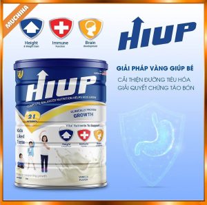 Sữa HIUP còn giúp cải thiện hệ tiêu hóa, tăng đề kháng, thể lực, não bộ, thị giác.